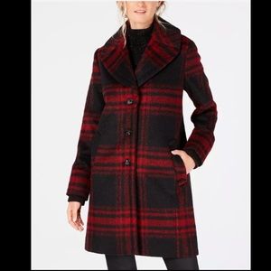 Vince Camuto Plaid Wool Coat